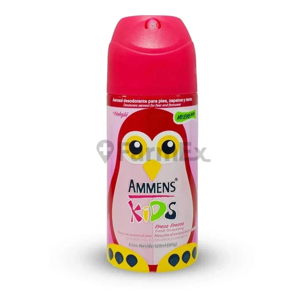 Ammens Kids Desodorante para pies "Fresa Fresca" x 120 mL Farmex-Fonasa-Persistente